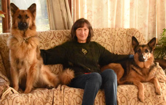 Julia Griffin with her dogs